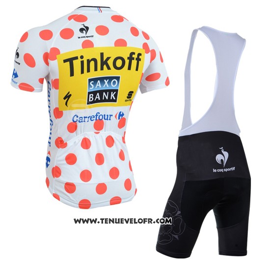 2014 Maillot Ciclismo Tour DE France Saxobank Lider Blanc et Rouge Manches Courtes et Cuissard